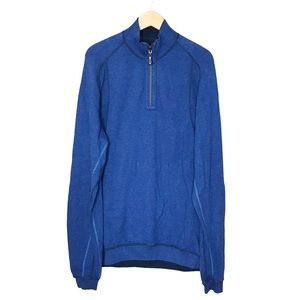 Tommy Bahama Reversible 1/4 Zip Sweater Pullover Long Sleeve Blue Navy Men’s LRG